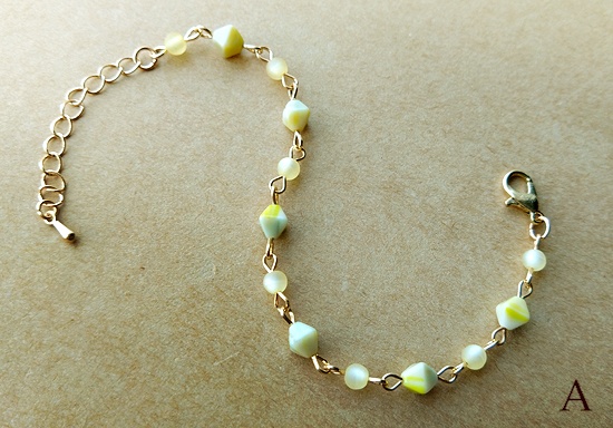 ダイヤカットチェコビーズとアクリルビーズのブレスレット(バリエーション有)