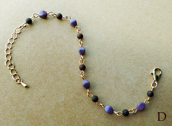 ダイヤカットチェコビーズとアクリルビーズのブレスレット(バリエーション有)