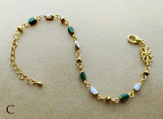 ステンドガラス風ビーズのブレスレット(バリエーション有)