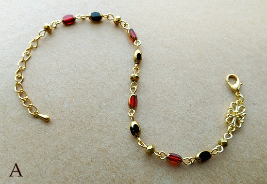 ステンドガラス風ビーズのブレスレット(バリエーション有)