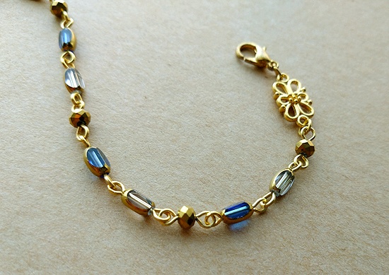 ステンドガラス風ビーズのブレスレット(バリエーション有)