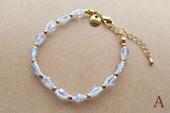 チェコファイアポリッシュとシードビーズのブレスレット(バリエーション有)