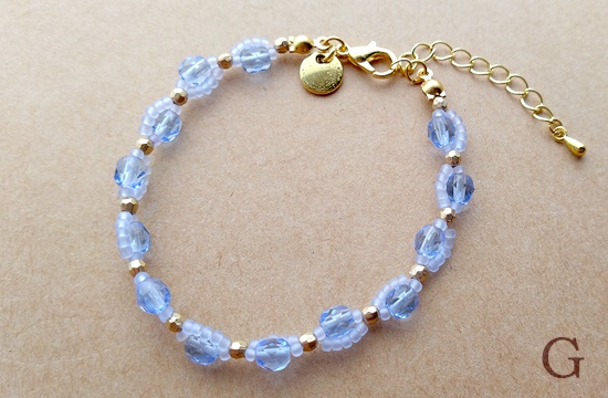 チェコファイアポリッシュとシードビーズのブレスレット(バリエーション有)