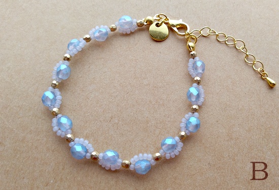 チェコファイアポリッシュとシードビーズのブレスレット(バリエーション有)