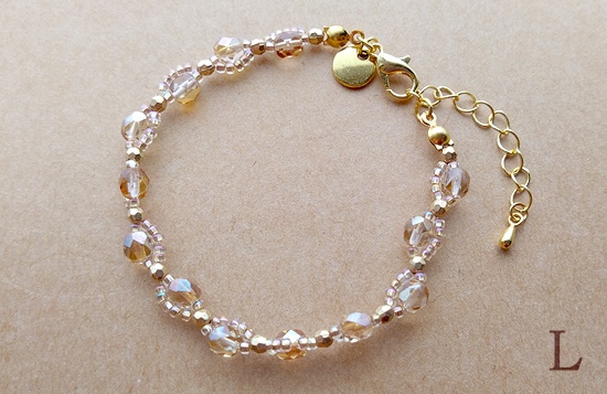 チェコファイアポリッシュとシードビーズのブレスレット(バリエーション有)