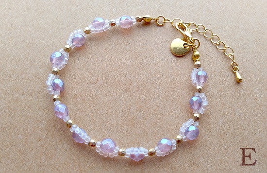 チェコファイアポリッシュとシードビーズのブレスレット(バリエーション有)