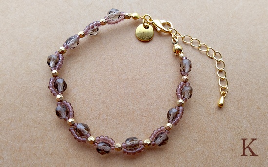 チェコファイアポリッシュとシードビーズのブレスレット(バリエーション有)