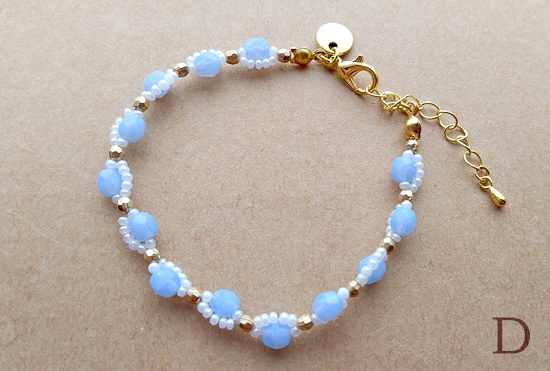 チェコファイアポリッシュとシードビーズのブレスレット(バリエーション有)