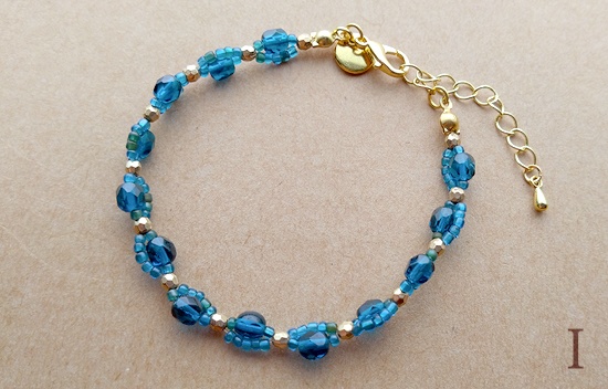 チェコファイアポリッシュとシードビーズのブレスレット(バリエーション有)