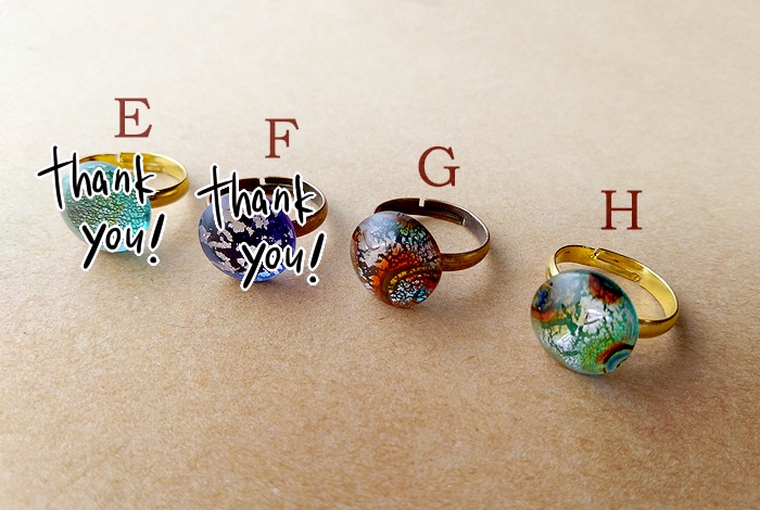 フュージングガラスの指輪<夏空>(カラーバリエーション有)