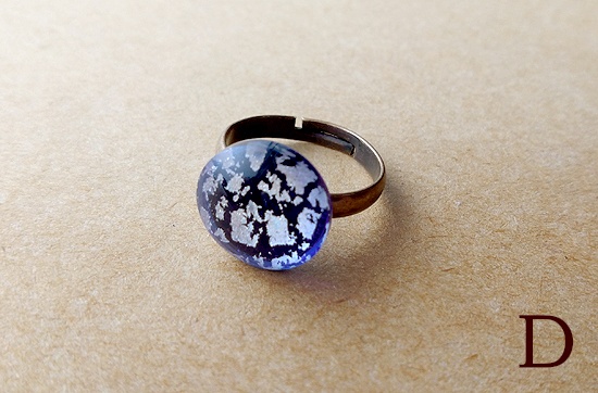 フュージングガラスの指輪<夏空>(カラーバリエーション有)