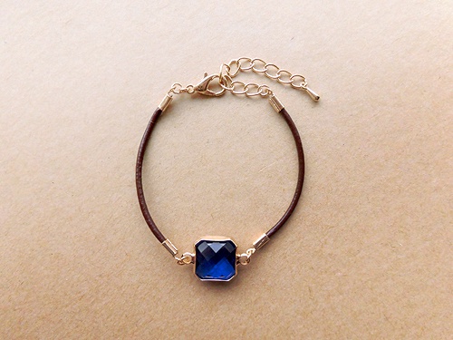 一粒ジュエリーブレスレット(サファイア)