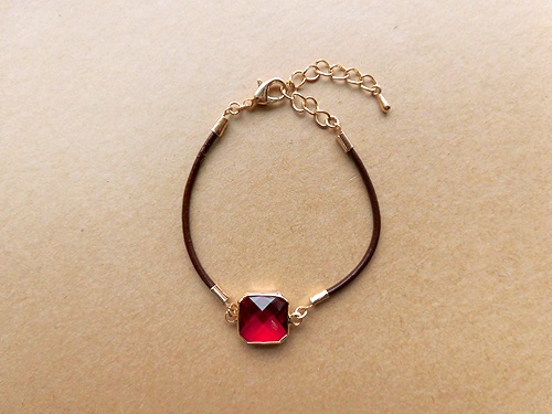 一粒ジュエリーブレスレット(ガーネット)