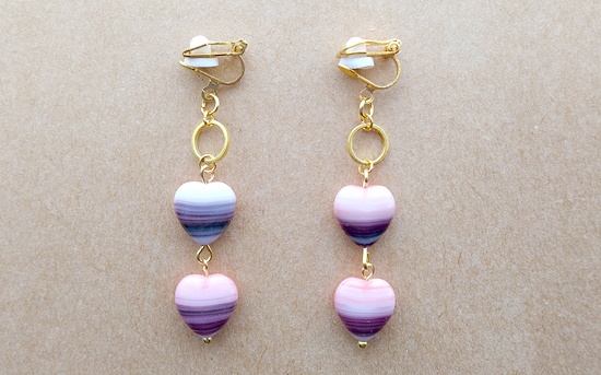 2連ハートのイヤリング