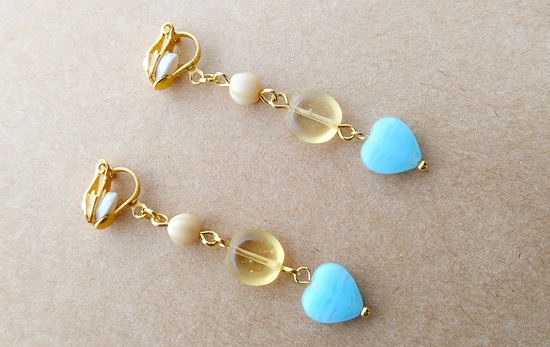 ブルーハートイヤリング(B)