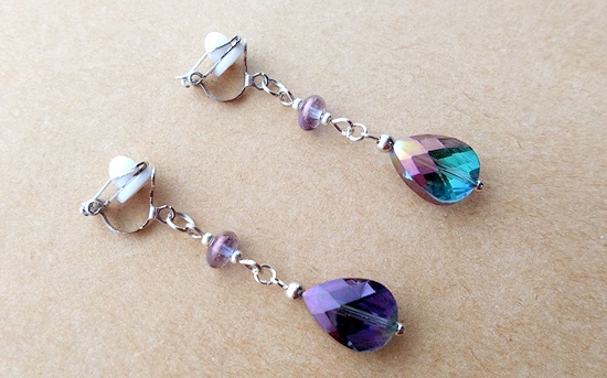 冬のクリスタルドロップイヤリング(B)