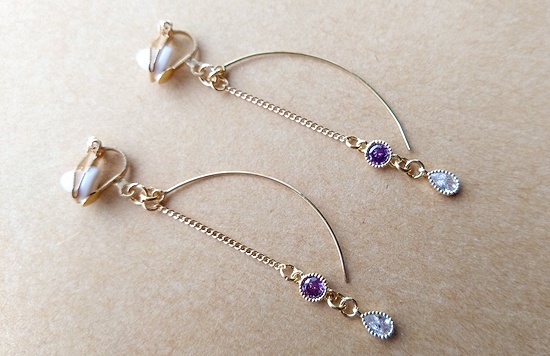 揺れる紫のイヤリング (星雫)