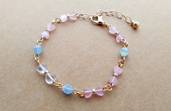 桜色リボンのブレスレット