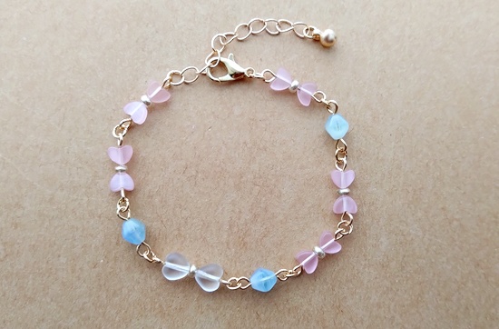 桜色リボンのブレスレット