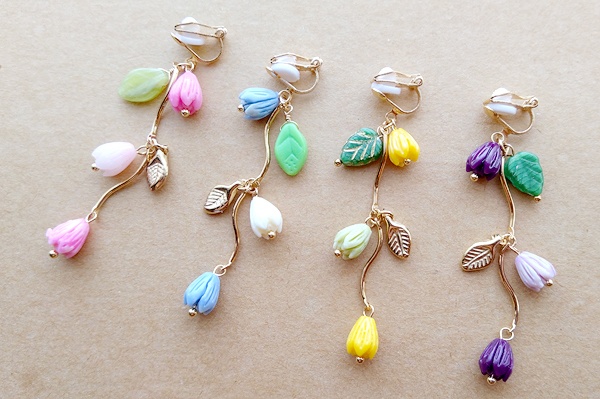 春風チューリップのイヤリング（バリエーション有）