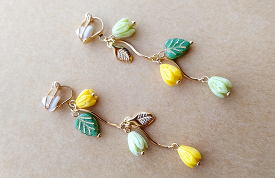 春風チューリップのイヤリング(バリエーション有)