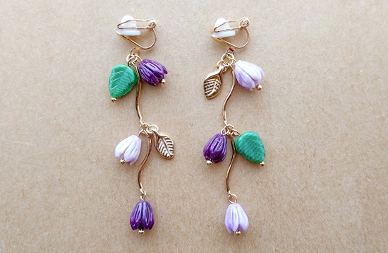 春風チューリップのイヤリング(バリエーション有)