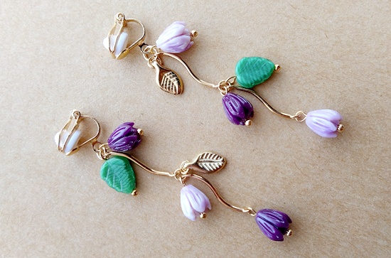 春風チューリップのイヤリング(バリエーション有)