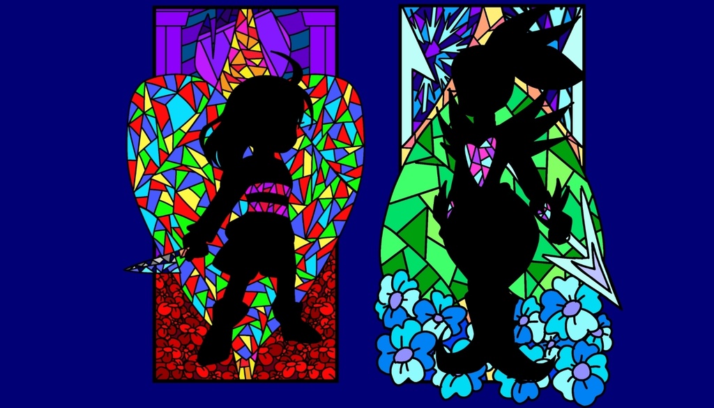 ニンゲン・アンダイン ステンドグラス風アクリルスタンドキーホルダー