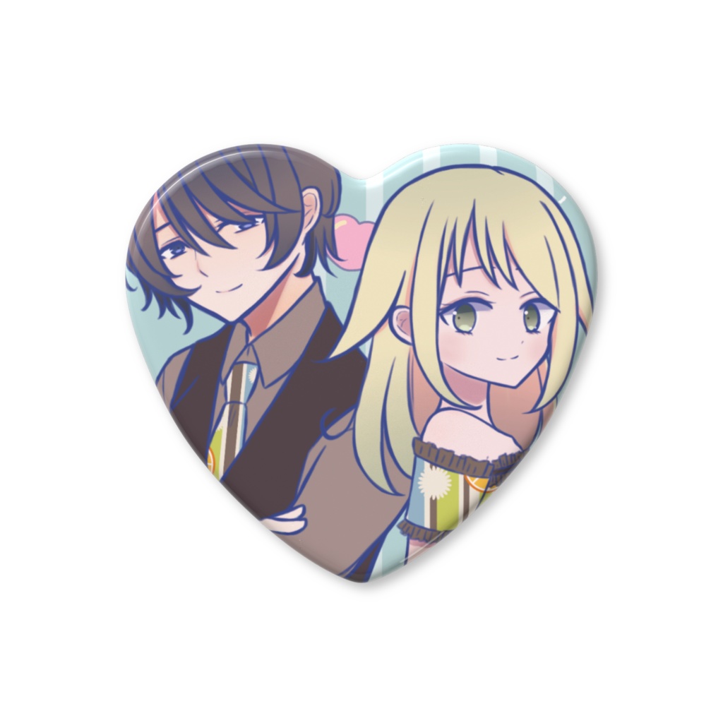 【特典付】わけあり物件のつくりかた　ミツクニ＆ユヅキ　ハート缶バッジ（お礼画像+メッセージカード風画像付）