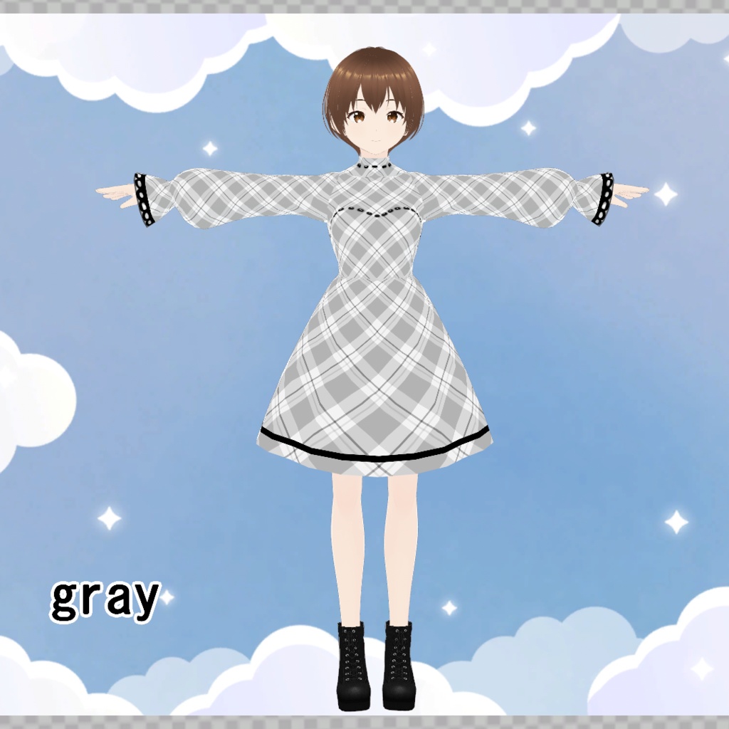 【無料版/支援版】VRoid正式版「チェックワンピース」