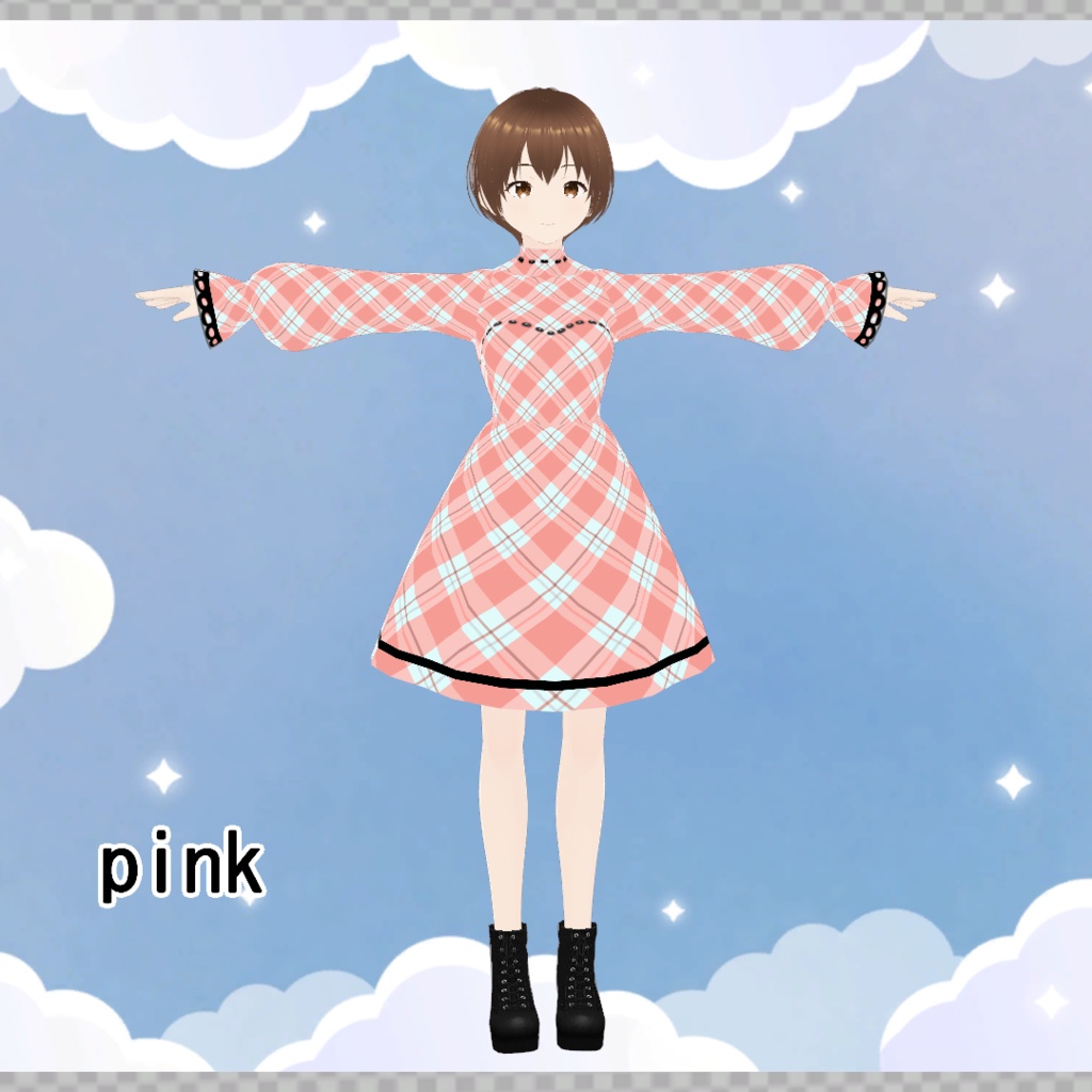 【無料版/支援版】VRoid正式版「チェックワンピース」