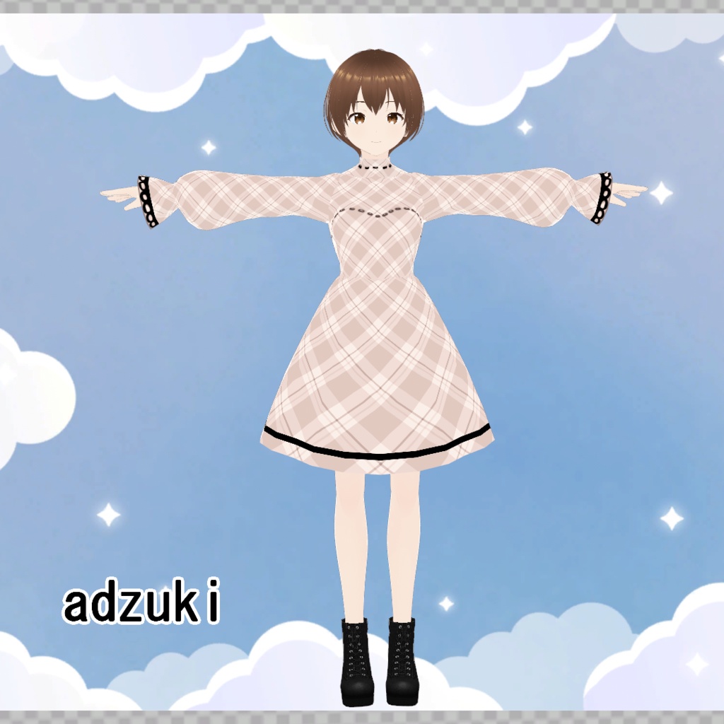 【無料版/支援版】VRoid正式版「チェックワンピース」