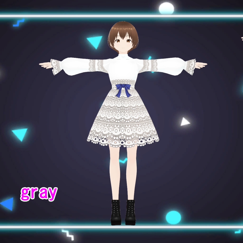 【無料版/支援版】VRoid正式版「レースリボンワンピース」