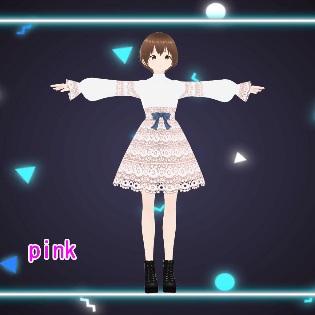 【無料版/支援版】VRoid正式版「レースリボンワンピース」