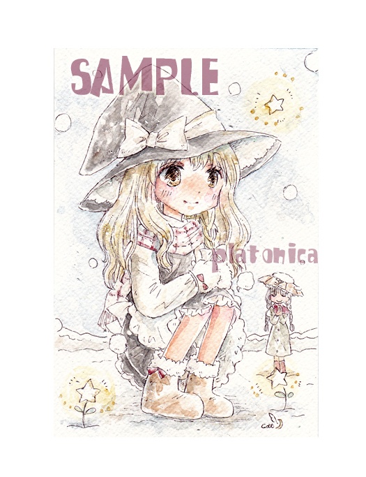 *原画(3枚)*『東方』雪の日魔理沙/『ギリシア神話』創作/他