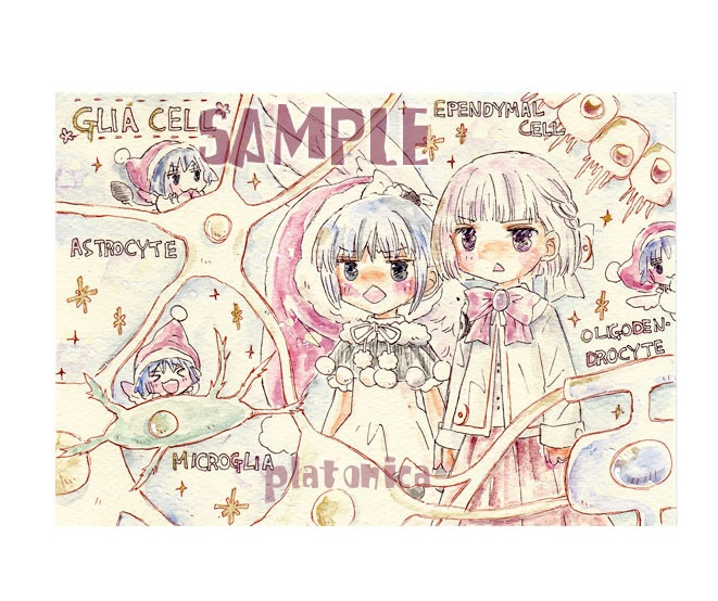 *原画(2枚)*『東方』サグドレちゃんとグリア細胞、他
