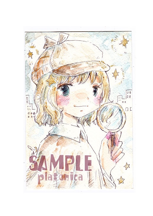 *原画（4枚）*創作『探偵さん☆』/『東方』、他