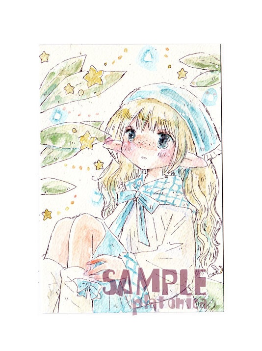*原画(3枚)*創作『エルフと星集め』/『東方』蓮メリ、他