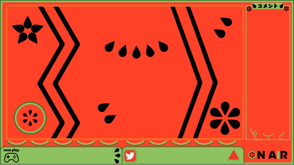 ゲーム配信用オーバーレイ(スイカ)