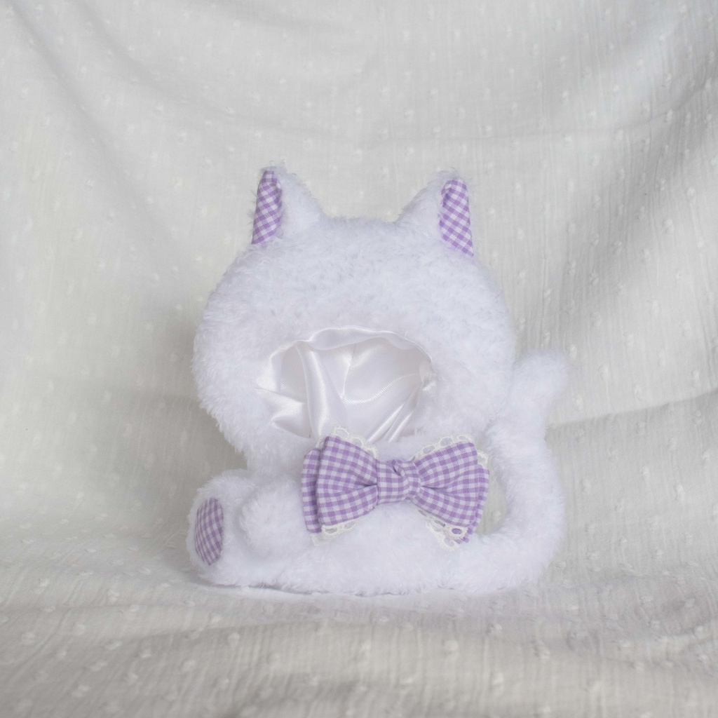 おすわりねこの着ぐるみ(Gingham ribbon)