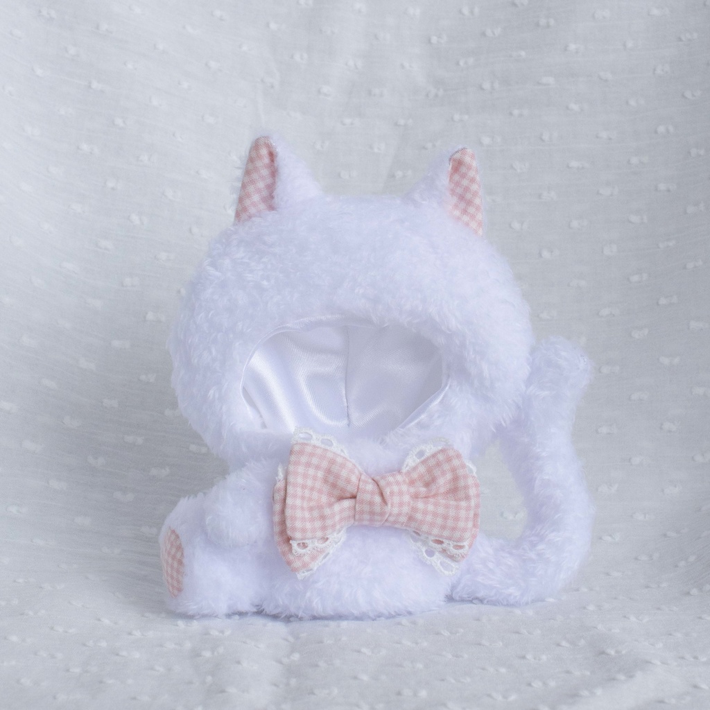 おすわりねこの着ぐるみ(Gingham ribbon)