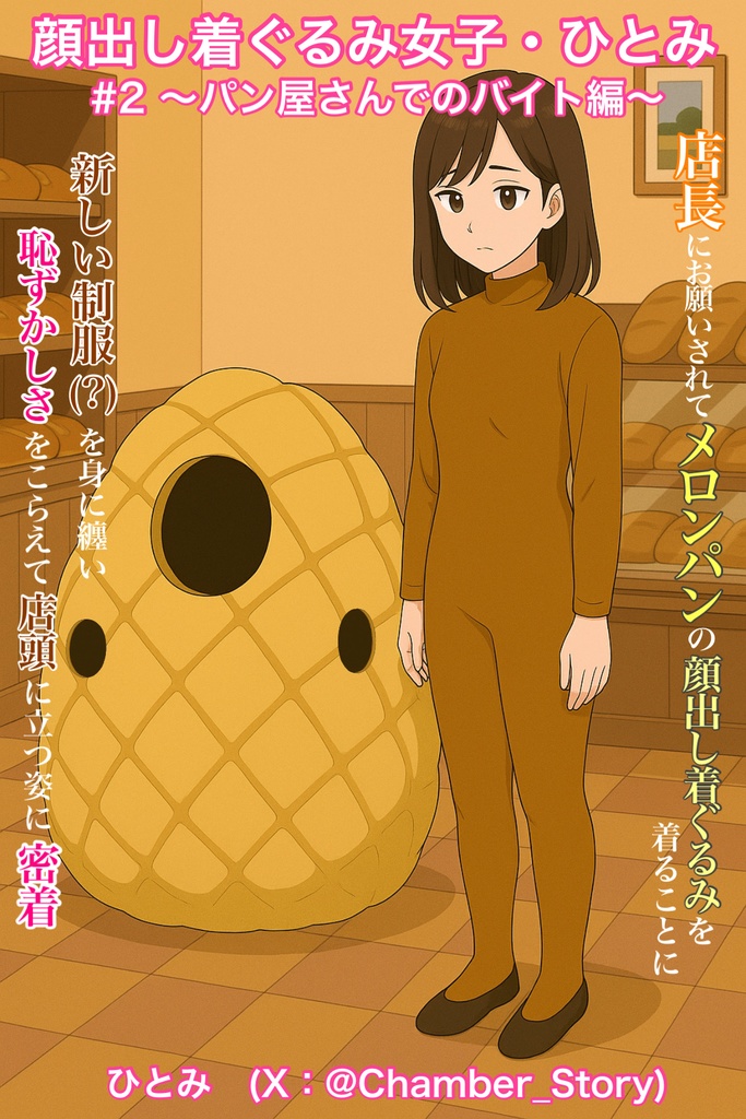 【AI】顔出し着ぐるみ女子・ひとみ #2 〜パン屋さんでのバイト編〜