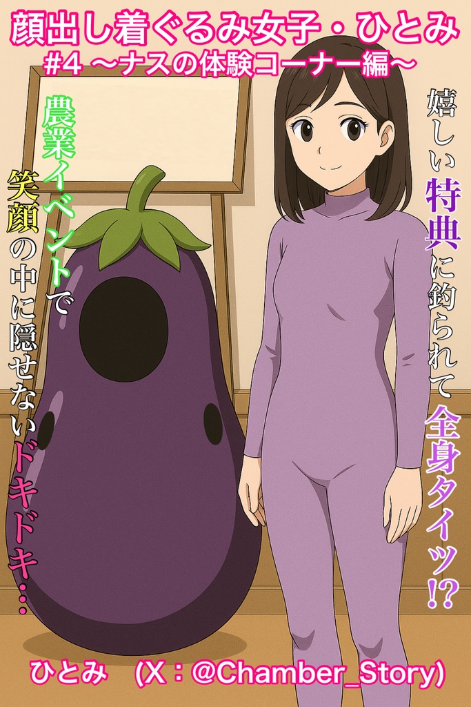 【AI】顔出し着ぐるみ女子・ひとみ #4 〜ナスの体験コーナー編〜