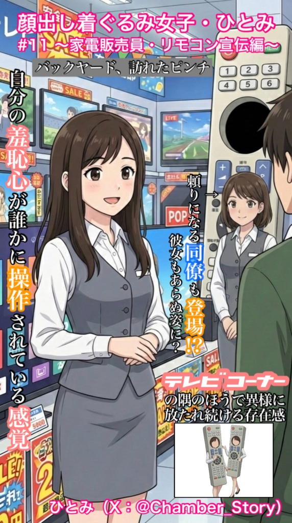 【AI】顔出し着ぐるみ女子・ひとみ #11  〜家電販売員・リモコン宣伝編〜