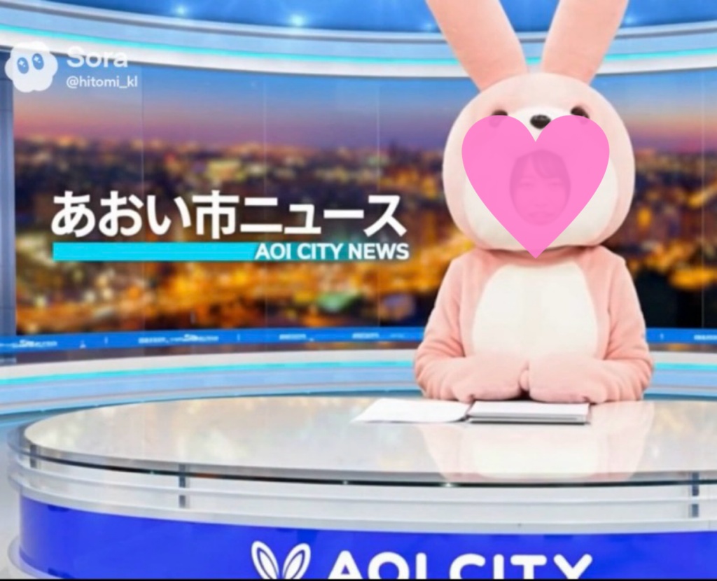 【AI動画・横】市の紹介をする市役所職員・ふみかウサギ