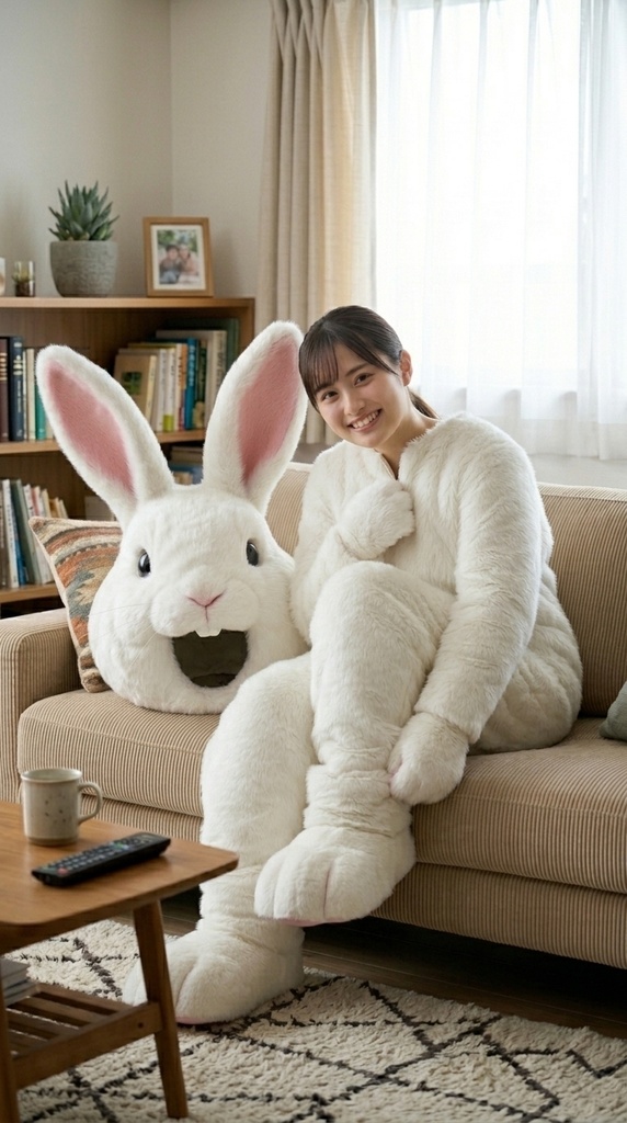 【AI生成】うさぎ好きの先輩、恋する後輩　29枚