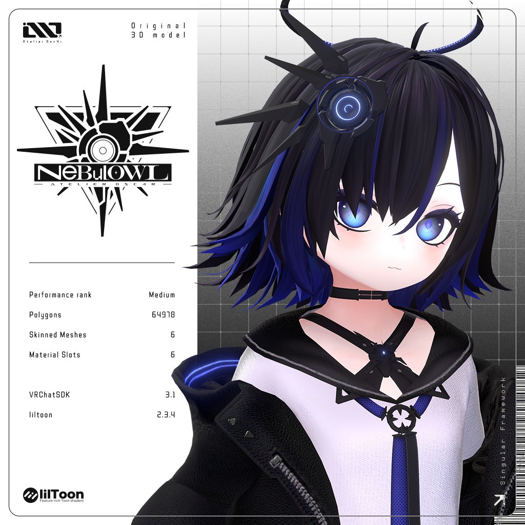 Nebulowl - ねびゅろーる - 【オリジナル3Dモデル】