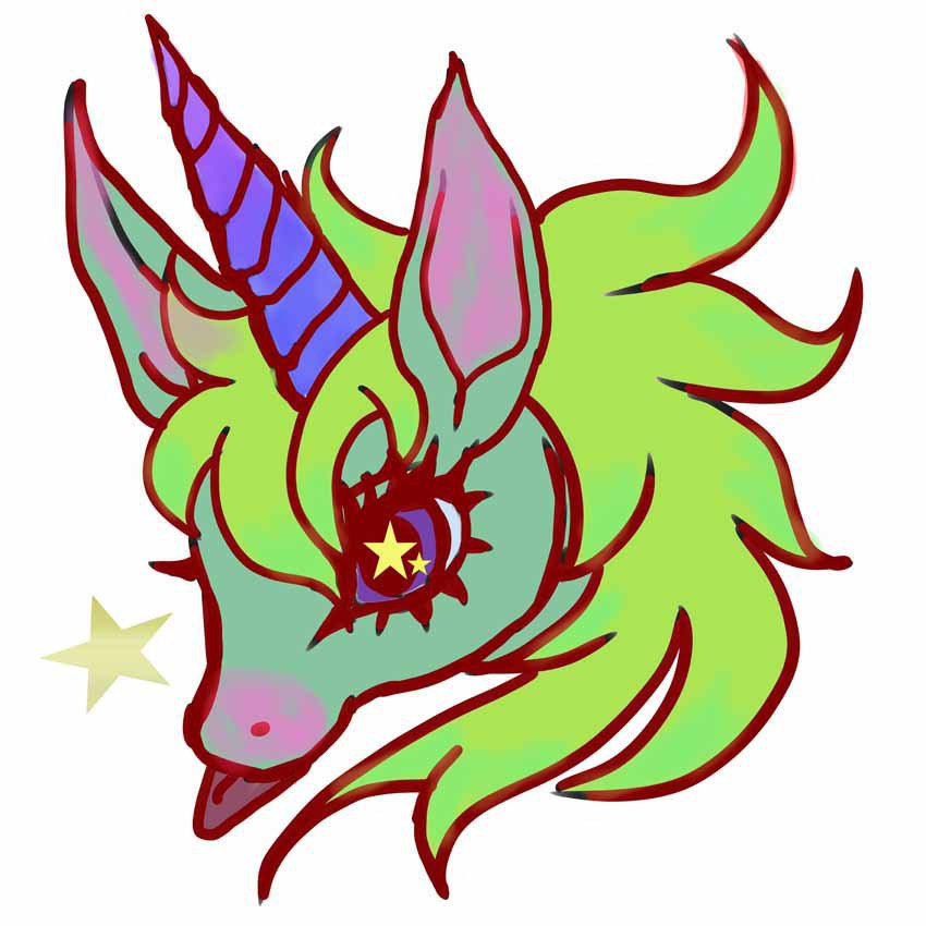 てへぺろユニコーンパーカー(黒)