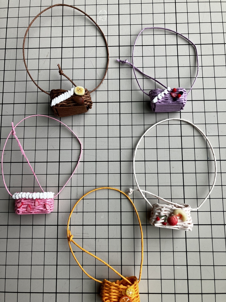 1/6サイズ相当肩がけかご風フルーツバッグ