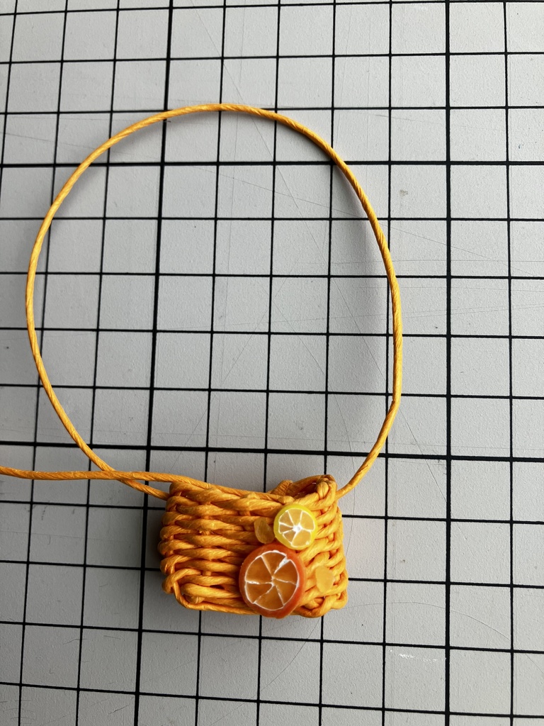 1/6サイズ相当肩がけかご風フルーツバッグ